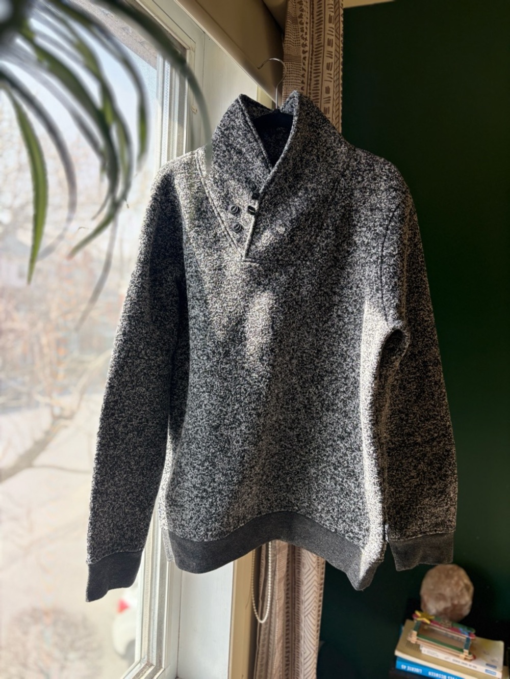 Brooklyn Cloth Men’s XL Shawl Collar Sweater | Grey Fleck Pullover Cozy Classic